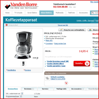 Eerste internetaankoop op www.vandenborre.be : illustratie