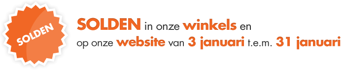 SOLDEN in onze winkels en op onze website van 1 januari t.e.m. 31 januari