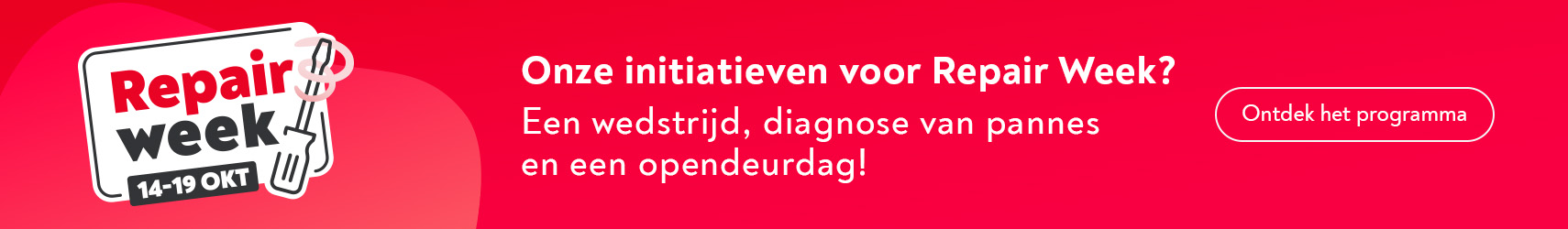 Onze initiatieven voor Repair Week? Een wedstrijd, diagnose van pannes en een opendeurdag