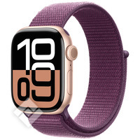 APPLE Watch Series 10 GPS + Cellular 42mm Botier en aluminium or rose , Boucle Sport prune