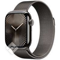 APPLE Watch Series 10 GPS + Cellular 42mm Botier en titane ardoise , Bracelet Milanais ardoise