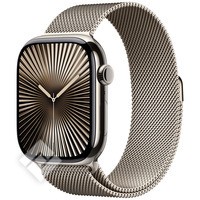 APPLE Watch Series 10 GPS + Cellular 46mm Botier en titane naturel , Bracelet Milanais naturel - M/L