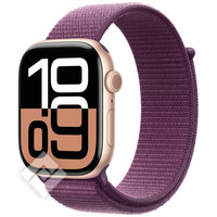 APPLE Watch Series 10 GPS + Cellular 46mm Botier en aluminium or rose , Boucle Sport prune