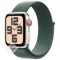 APPLE Watch SE GPS + Cellular 40mm Starlight Aluminium Case , Boucle Sport vert lacustre