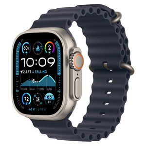 APPLE Watch Ultra 2 GPS + Cellular 49mm Botier en titane naturel , Bracelet Ocan marine