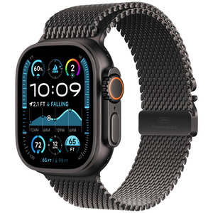 APPLE Watch Ultra 2 GPS + Cellular 49mm Botier en titane noir , Bracelet Milanais en titane noir - L