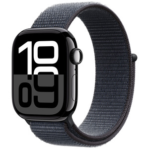 APPLE Watch Series 10 GPS 42mm Botier en aluminium noir de jais , Boucle Sport encre