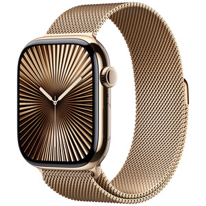 APPLE Watch Series 10 GPS + Cellular 46mm Gold Titanium Case with Gold Milanese Loop - M/L