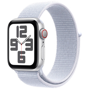 APPLE Watch SE GPS + Cellular 40mm Silver Aluminium Case with Blue Cloud Sport Loop