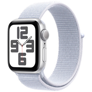 APPLE Watch SE GPS 40mm Botier en aluminium argent , Boucle Sport nue bleue