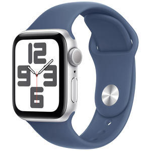 APPLE Watch SE GPS 40mm Botier en aluminium argent , Bracelet Sport denim - S/M