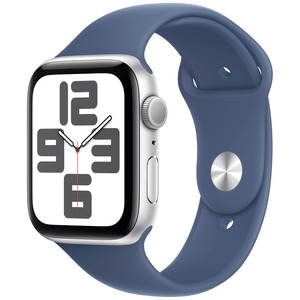 APPLE Watch SE GPS 44mm Botier en aluminium argent , Bracelet Sport denim - S/M