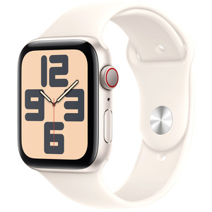 APPLE Watch SE GPS + Cellular 44mm Starlight Aluminium Case , Bracelet Sport lumire stellaire - M/L