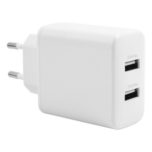 USB-lader of autolader voor smartphone / tablet  CHARGER USBA X2 WHITE