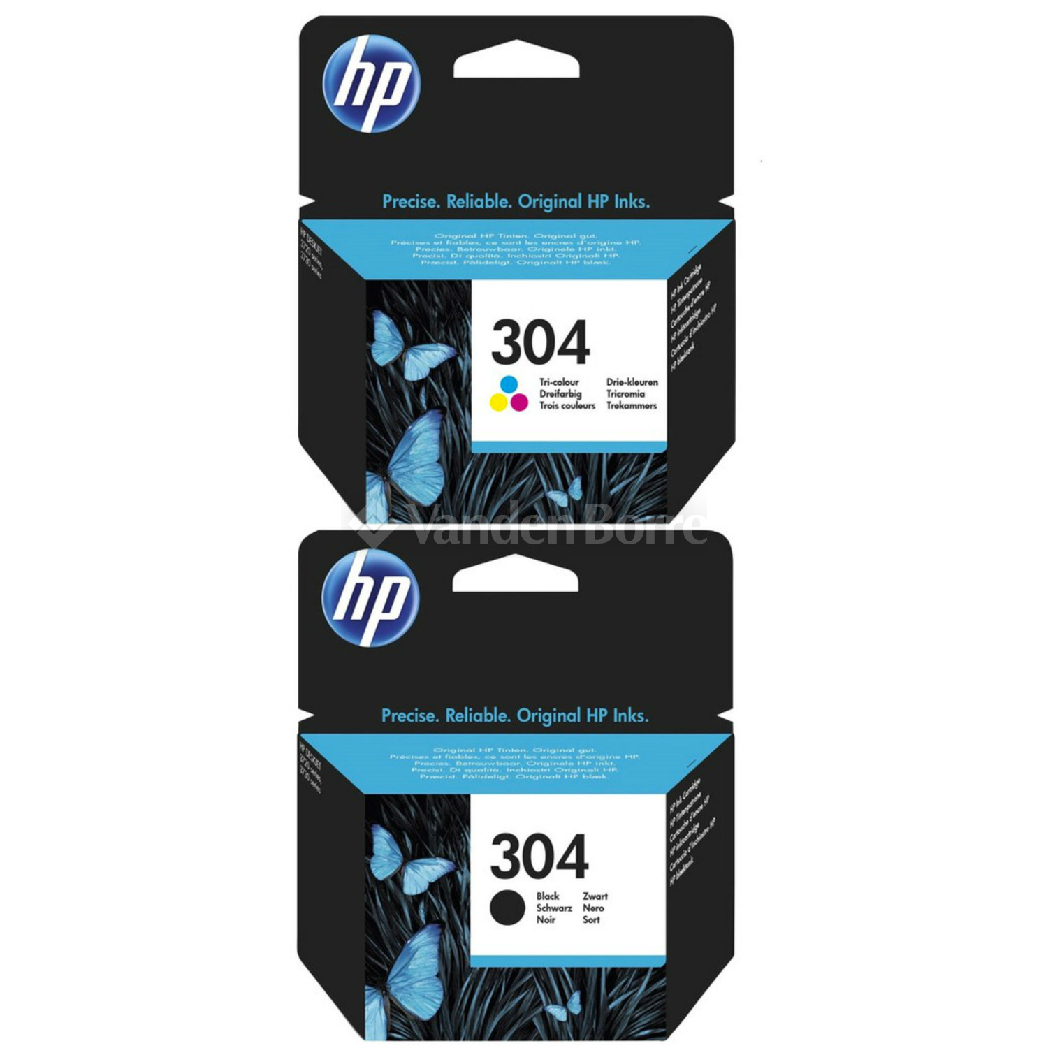 HP 304 Pack de 2 Cartouches d'Encre, Noire et Trois Couleurs, Authentiques  (3JB05AE)