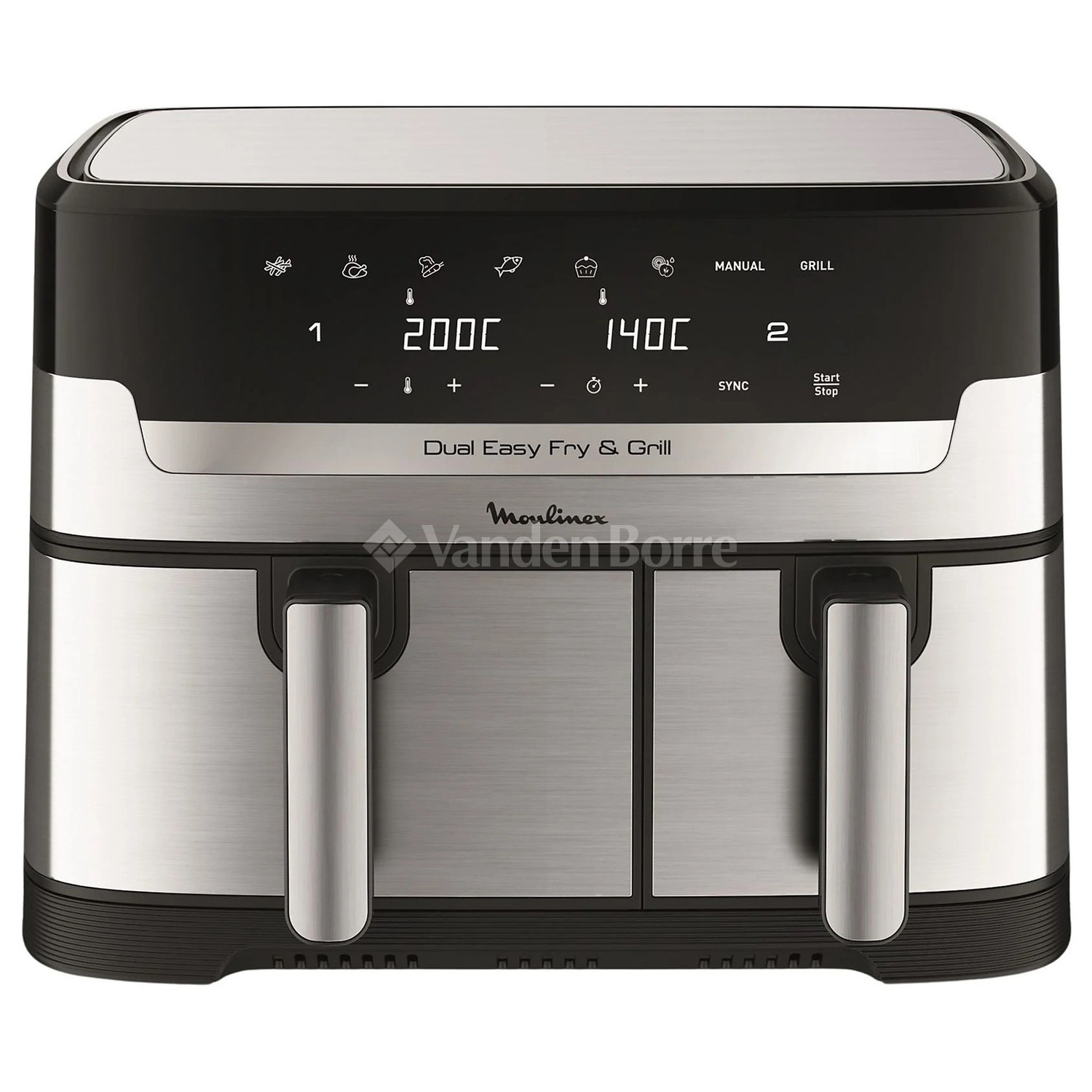 AIRFRYER MOULINEX DUAL EASY FRY & GRILL 8.3L STAINLESS STEEL