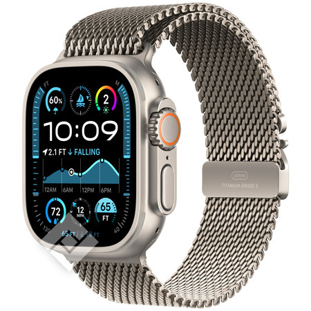 APPLE Watch Ultra 2 GPS + Cellular 49mm Natural Titanium Case with Natural Titanium Milanese Loop - L