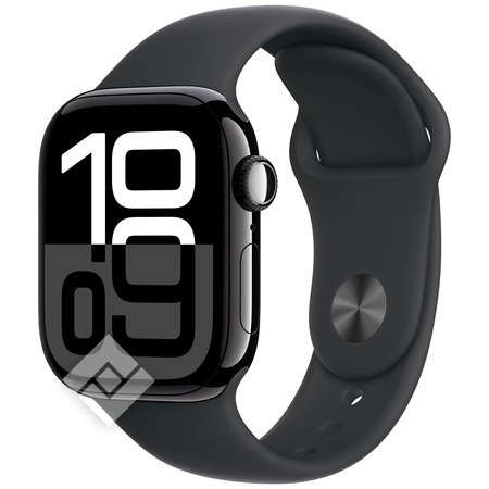 APPLE Watch Series 10 GPS 42mm Jet Black Aluminium Case with Black Sport Band - M/L