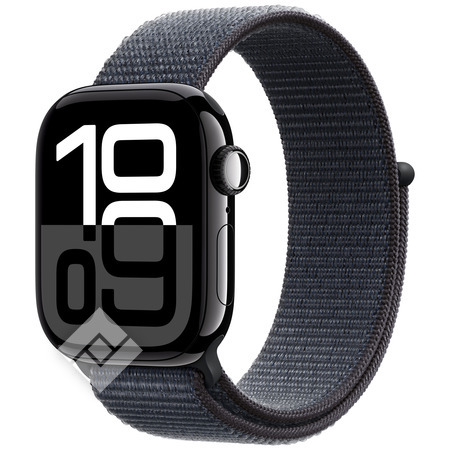 APPLE Watch Series 10 GPS 42mm Botier en aluminium noir de jais , Boucle Sport encre