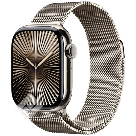 APPLE Watch Series 10 GPS + Cellular 42mm Botier en titane naturel , Bracelet Milanais naturel