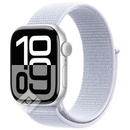 APPLE Watch Series 10 GPS + Cellular 42mm Botier en aluminium argent , Boucle Sport nue bleue