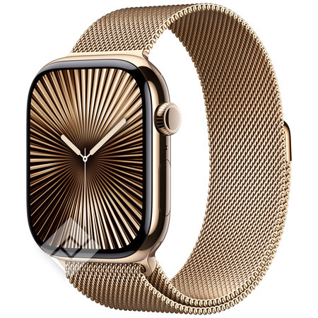 APPLE Watch Series 10 GPS + Cellular 46mm Gold Titanium Case with Gold Milanese Loop - M/L