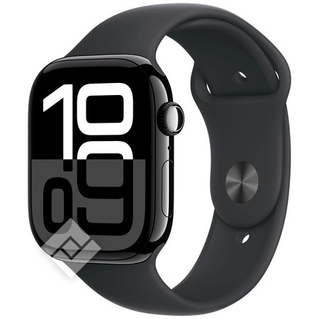 APPLE Watch Series 10 GPS 46mm Botier en aluminium noir de jais , Bracelet Sport noir - S/M