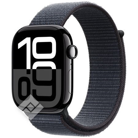 APPLE Watch Series 10 GPS + Cellular 46mm Botier en aluminium noir de jais , Boucle Sport encre