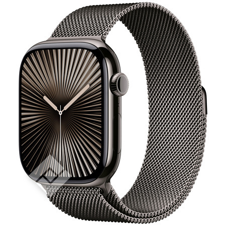 APPLE Watch Series 10 GPS + Cellular 46mm Botier en titane ardoise , Bracelet Milanais ardoise - M/L