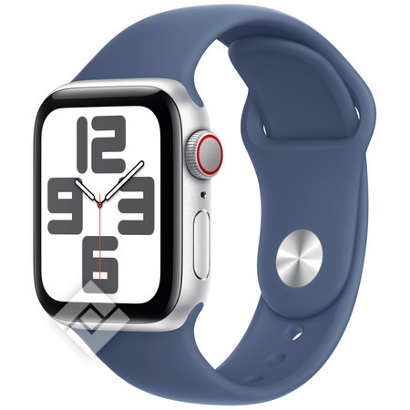 APPLE Watch SE GPS + Cellular 40mm Botier en aluminium argent , Bracelet Sport denim - S/M