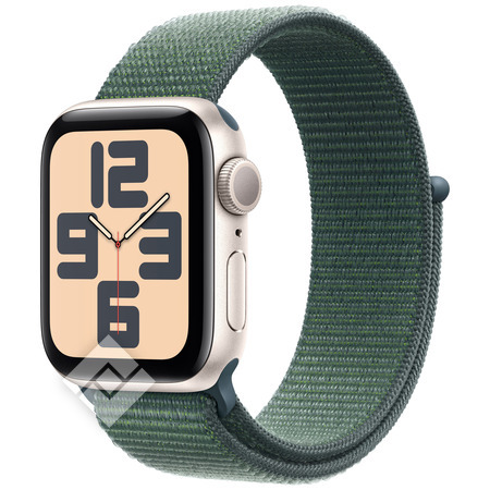 APPLE Watch SE GPS 40mm Starlight Aluminium Case , Boucle Sport vert lacustre