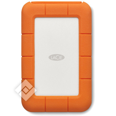 LaCie Rugged USB-C disque dur externe 4 To Orange, Argent