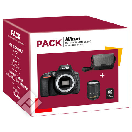 Nikon D5600 18 140mm Vr Bag Sd 16gb Pack Chez Vanden Borre