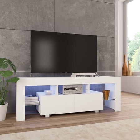VidaXL Tv-meubel met LED-verlichting wit | Vanden